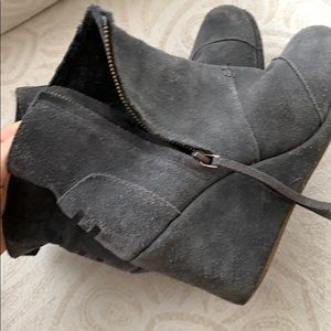 Gray zip TOMS wedges